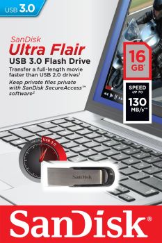 SANDISK USB 16GB 3.0 150 MB/X Flash Drive ULTRA FLAIR فلاش 