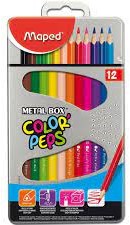 MAPED MD-832014 Metal Box Coloured Pencils 12pcs.  الوان خشبية