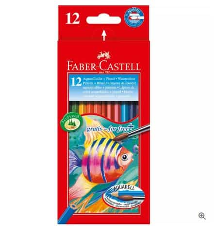 FABER CASTELL FB-114413 Water Colour Pencil 12C الوان خشبية مائية