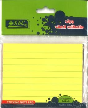 SBC 3856-002 3*4" 3C ورق ملاحظات مسطر ملون فسفوري