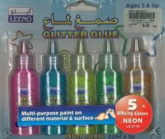 LEENO LE-0716 Glitter Glue 22ml Glitter Glue Neon صمغ لماع