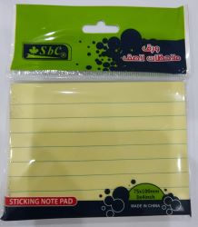 SBC 3851-002 Stick Note w/ Lines 3*4" ورق ملاحظات مسطر اصفر