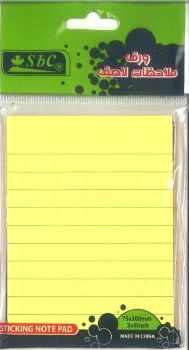 SBC 3858-001 3*4 ورق ملاحظات مسطر ملون