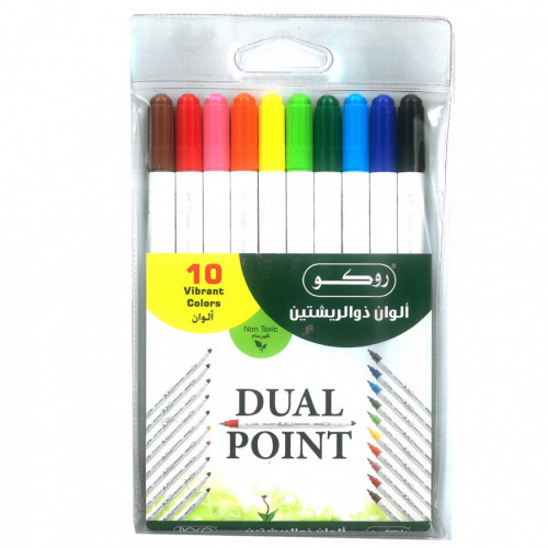ROCO RQ-19121 Dual Point Color Pen 10C الون فلوماستر 