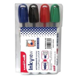UNI BALL PWB205N-04C WHITEBARD مجموعة 4 اقلام سبورة 