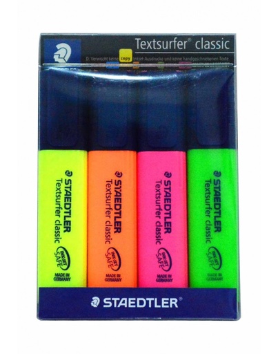 STAEDTLER ST-364-WP04  Highlighter مجموعة 4 قلم تظهير