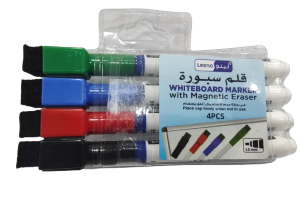 [6281139909691] LEENO LE-1324 4PS مجموعة اقلام سبورة مع مغناطيس 