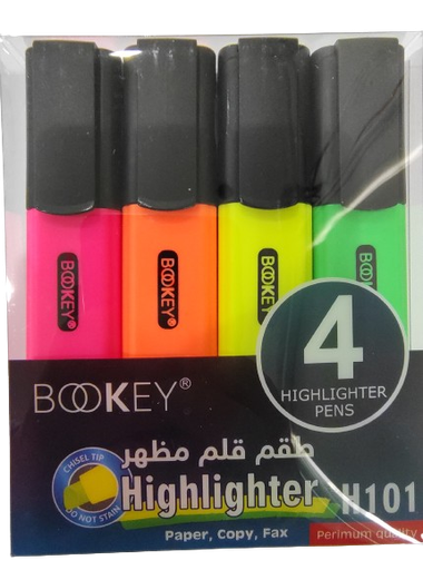 BOOKEY BQ-H101-4 HIGHLIGHTER H101 4PS اقلام تظهير 