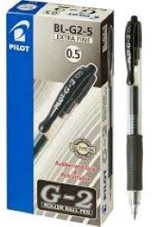 PILOT BL-G2-5-B BK Retractable Roller Ball Pen 0.5 قلم اسود