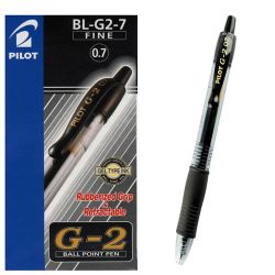 PILOT BL-G2-7 BK Retractable Roller Ball Pen 0.7 قلم اسود