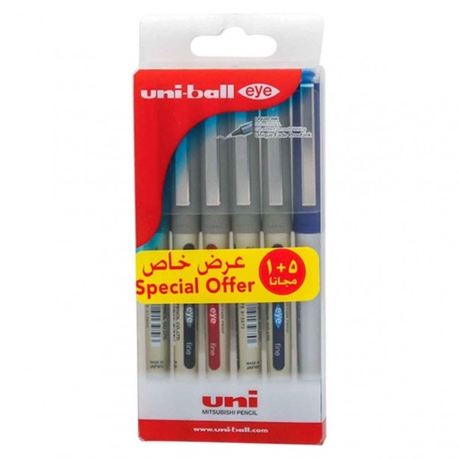UNI BALL MI-UB157-06C Eye Fine 6C مجموعة اقلام سائل